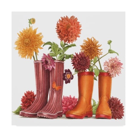 Francien Van Westering 'Rain Boots And Flowers' Canvas Art,35x35